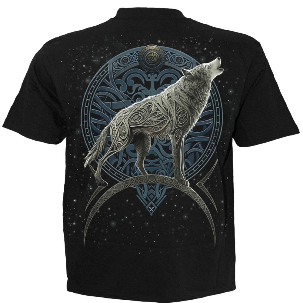 Spiral - Celtic Wolf Mens T-shirt - Black